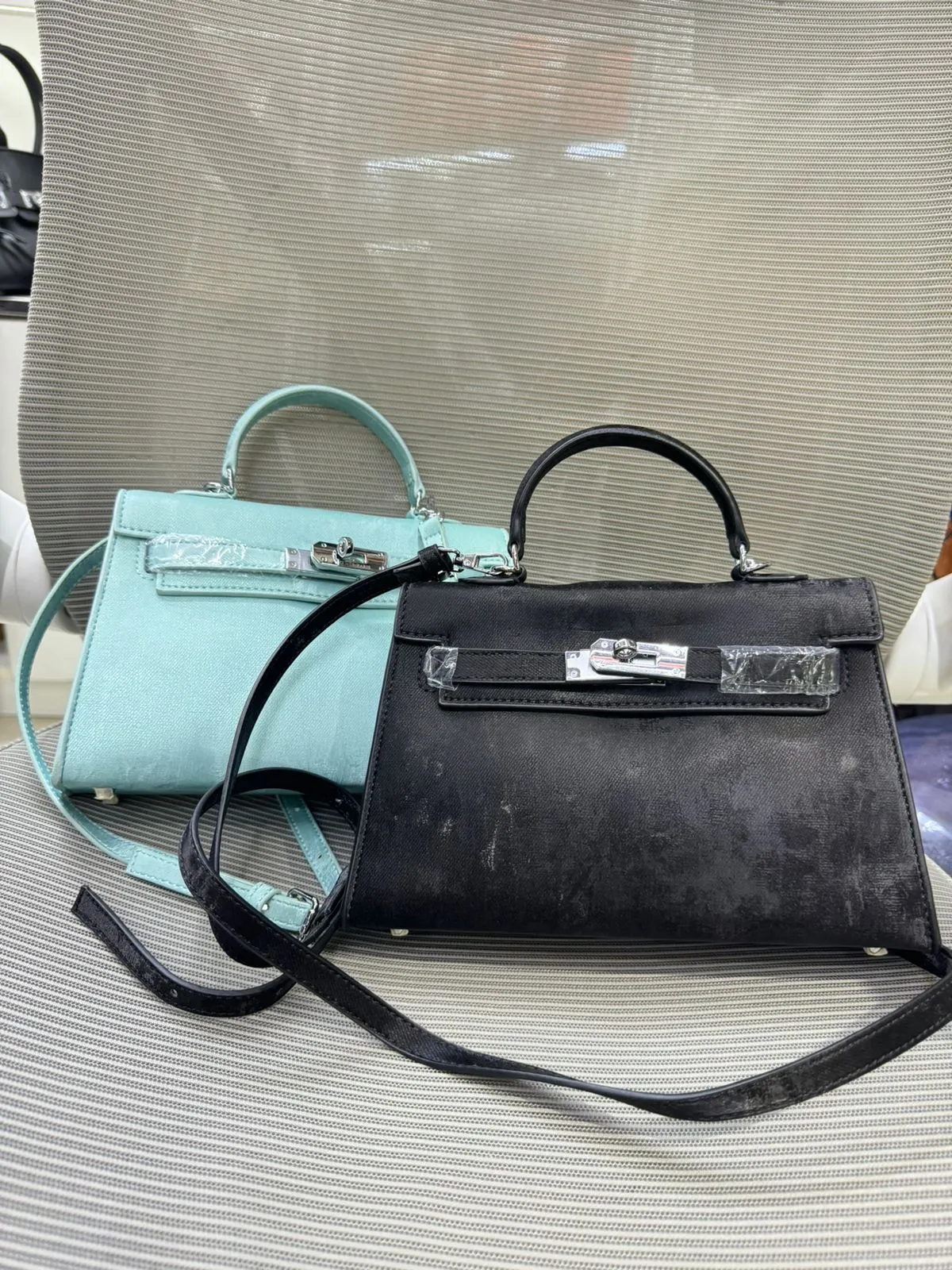 𝐇 Mini Kelly Suede Leather Bag 22cm