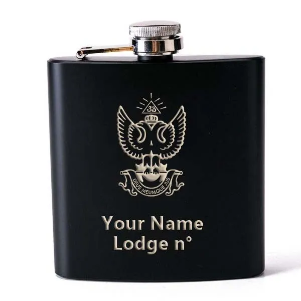 33rd Degree Scottish Rite Flask - Wings Up 2 Shot Glasses & Funnel