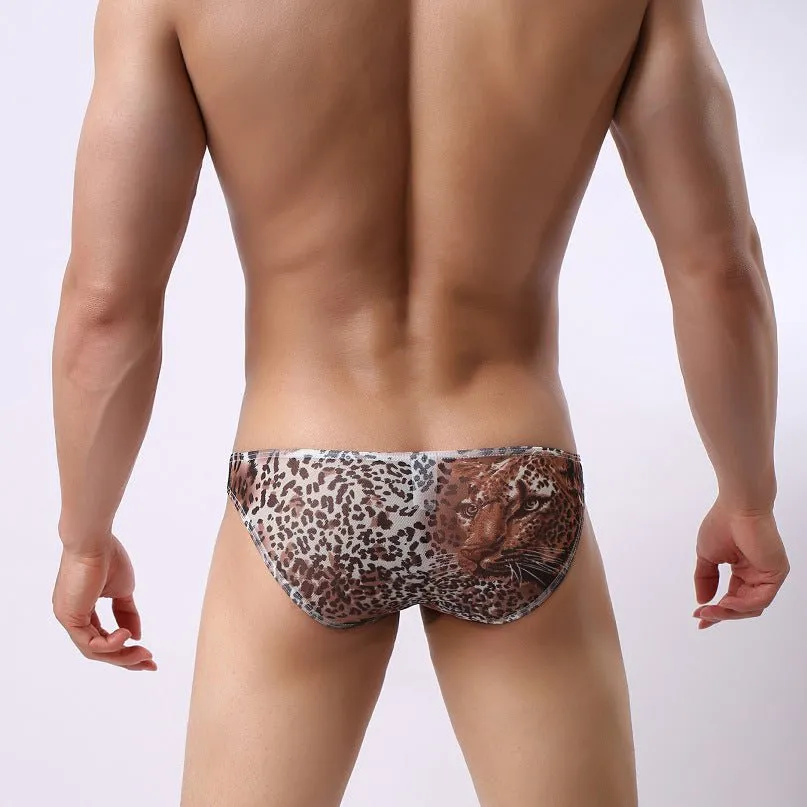 Animal Print Pouch High-Cut Briefs