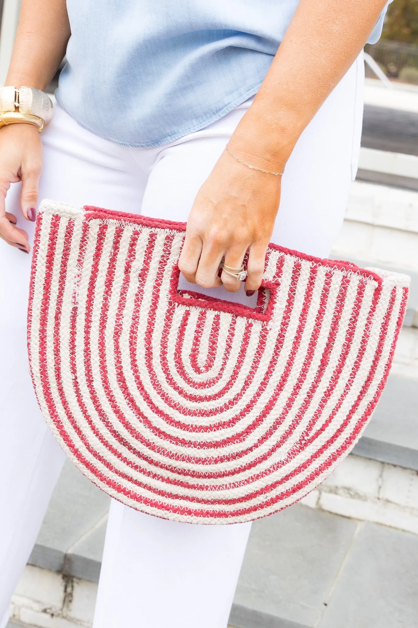 Ava Knitted Woven Tote Bag