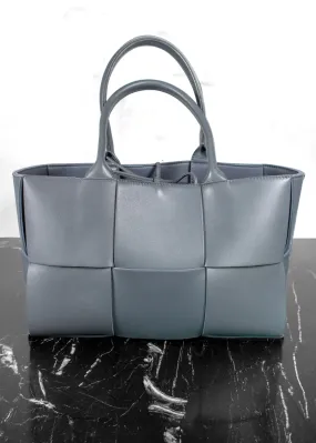 Bottega Veneta Ash Blue Intrecciato Leather Medium Arco Tote