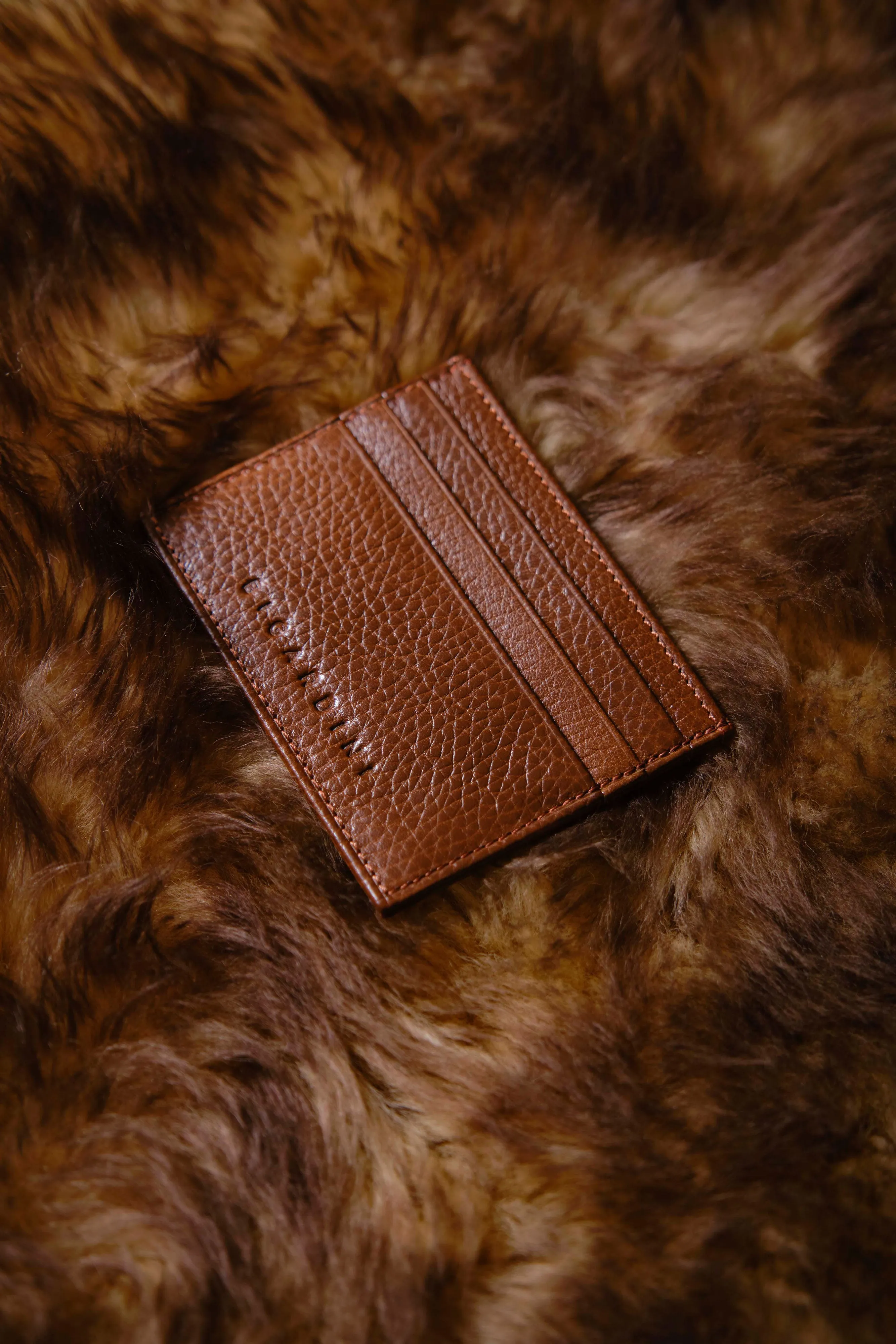 Brown Unisex Floater Leather Slim Wallet