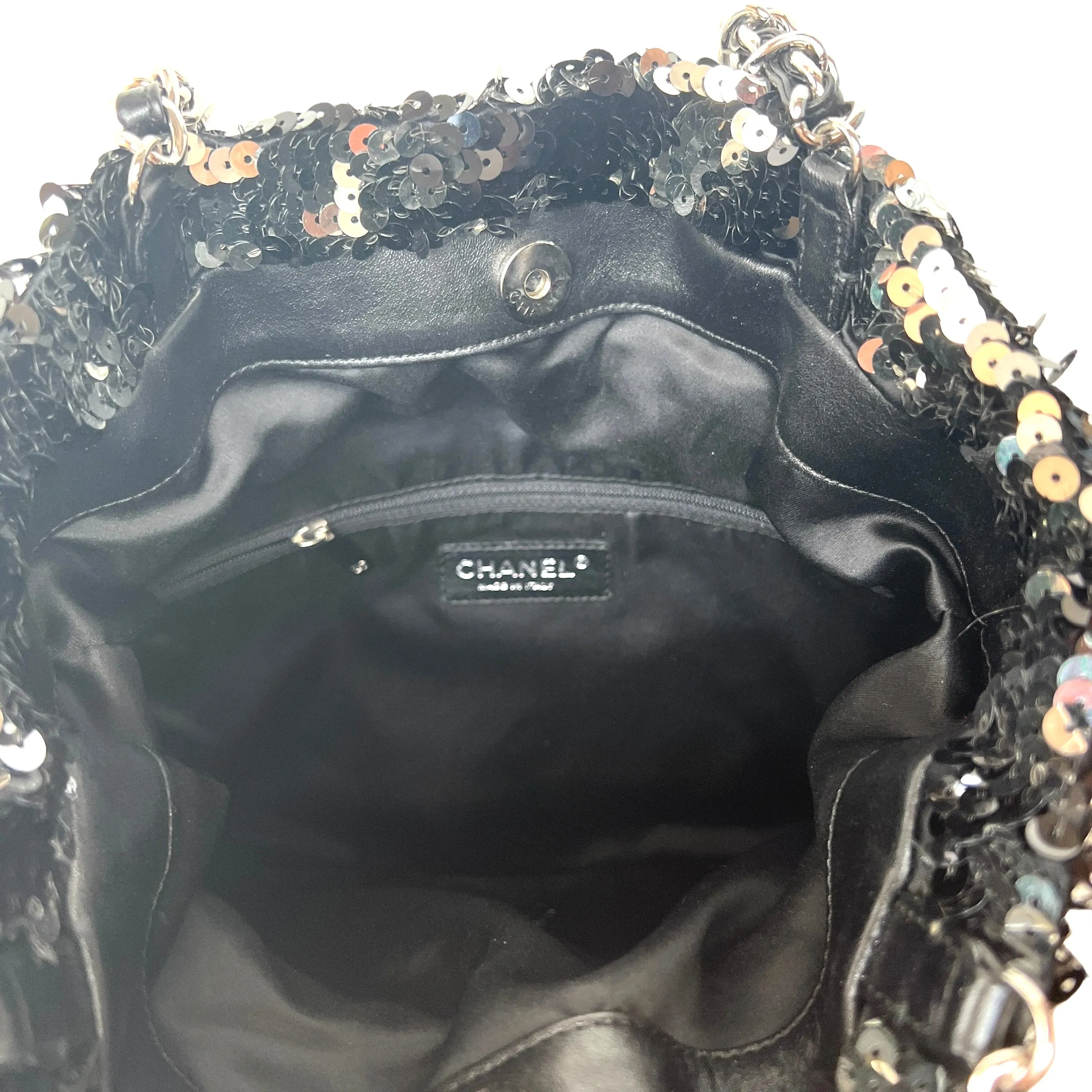 CC Timeless Metallic Sequin Drawstring Bag