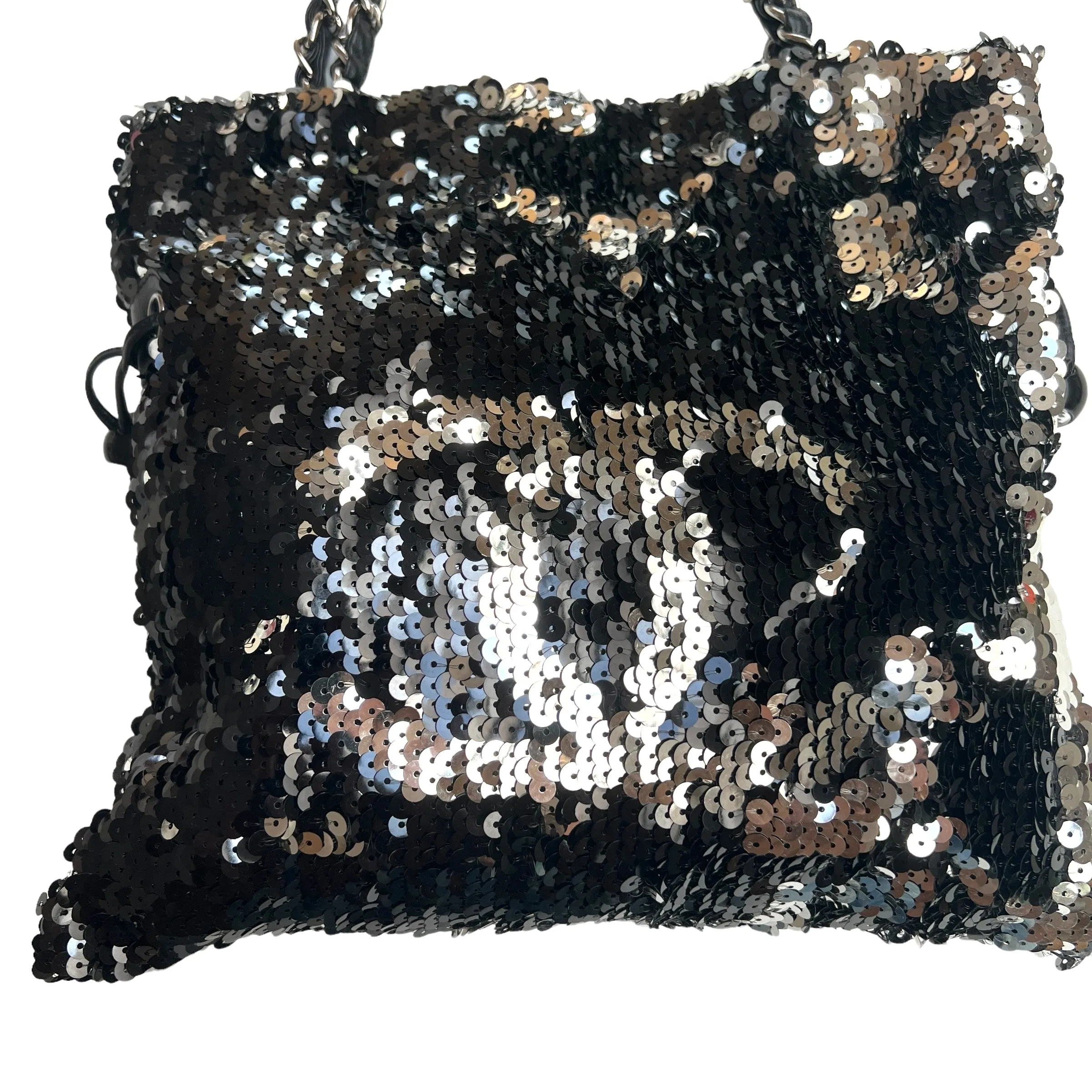 CC Timeless Metallic Sequin Drawstring Bag