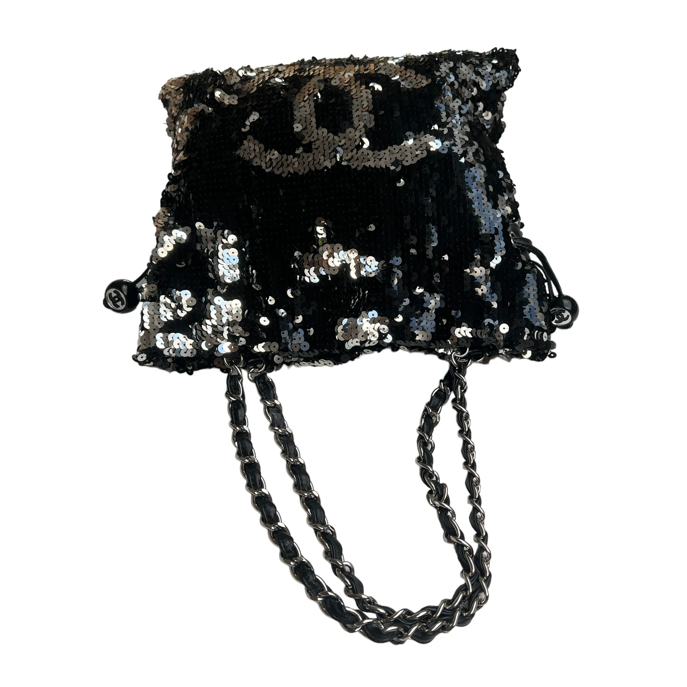 CC Timeless Metallic Sequin Drawstring Bag