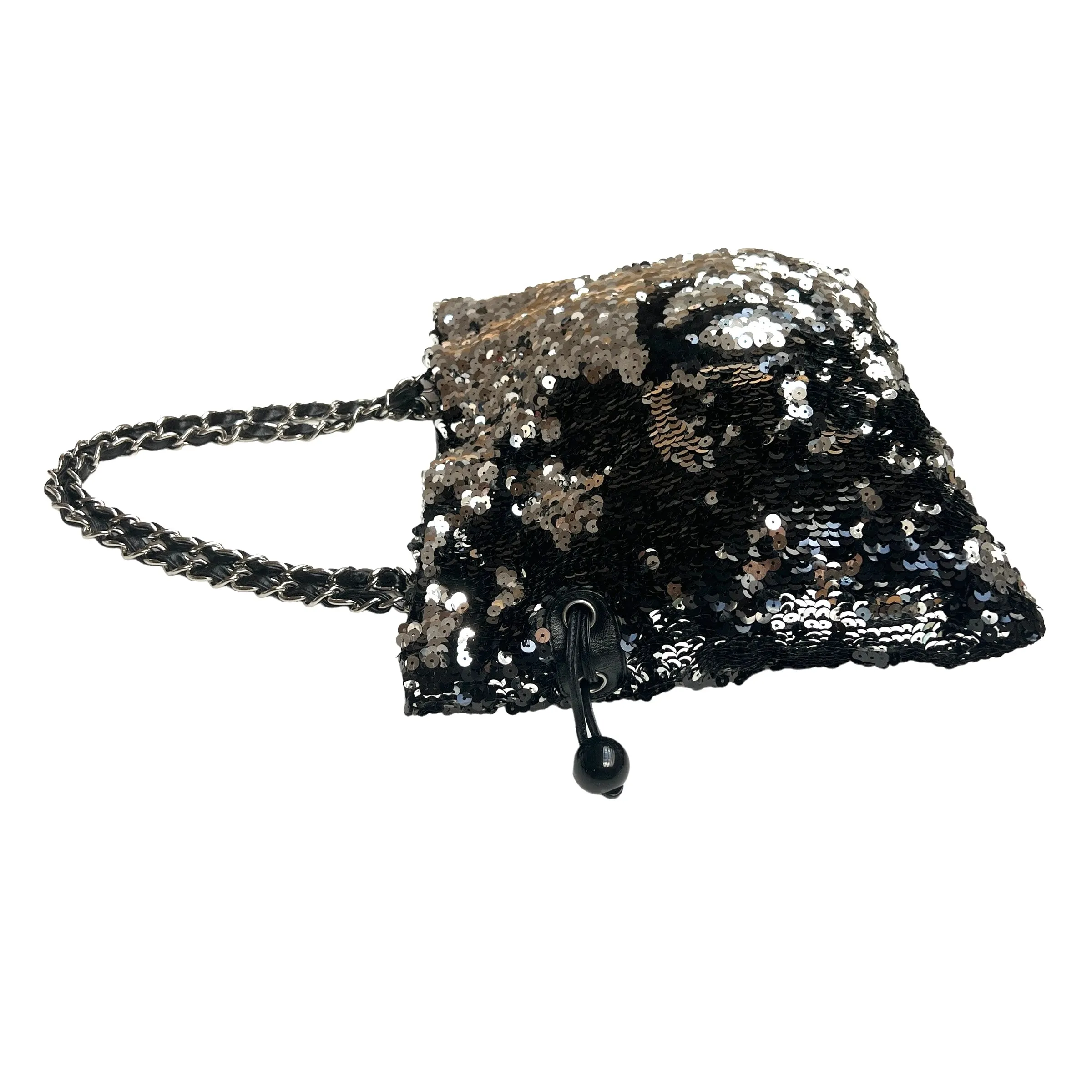 CC Timeless Metallic Sequin Drawstring Bag