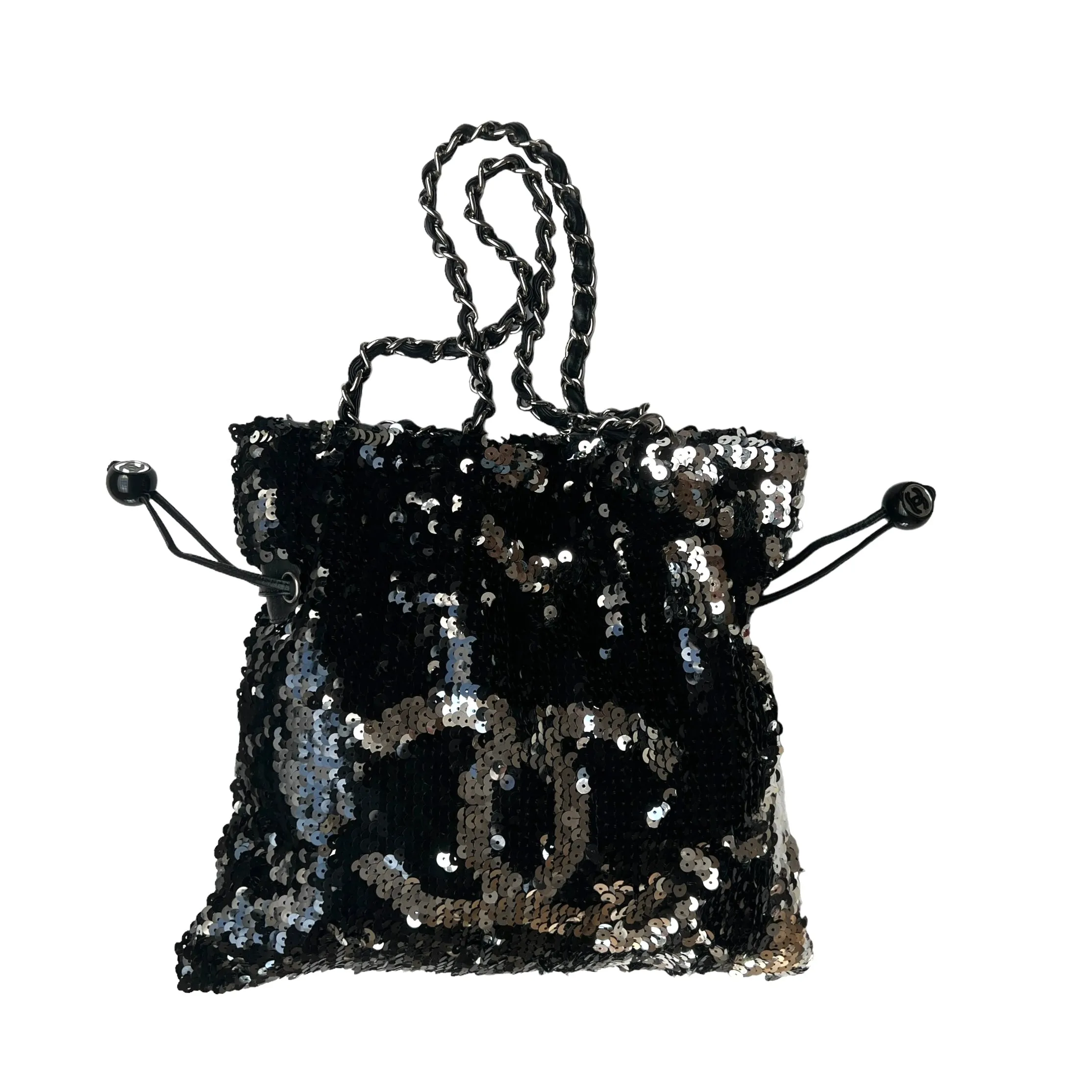 CC Timeless Metallic Sequin Drawstring Bag