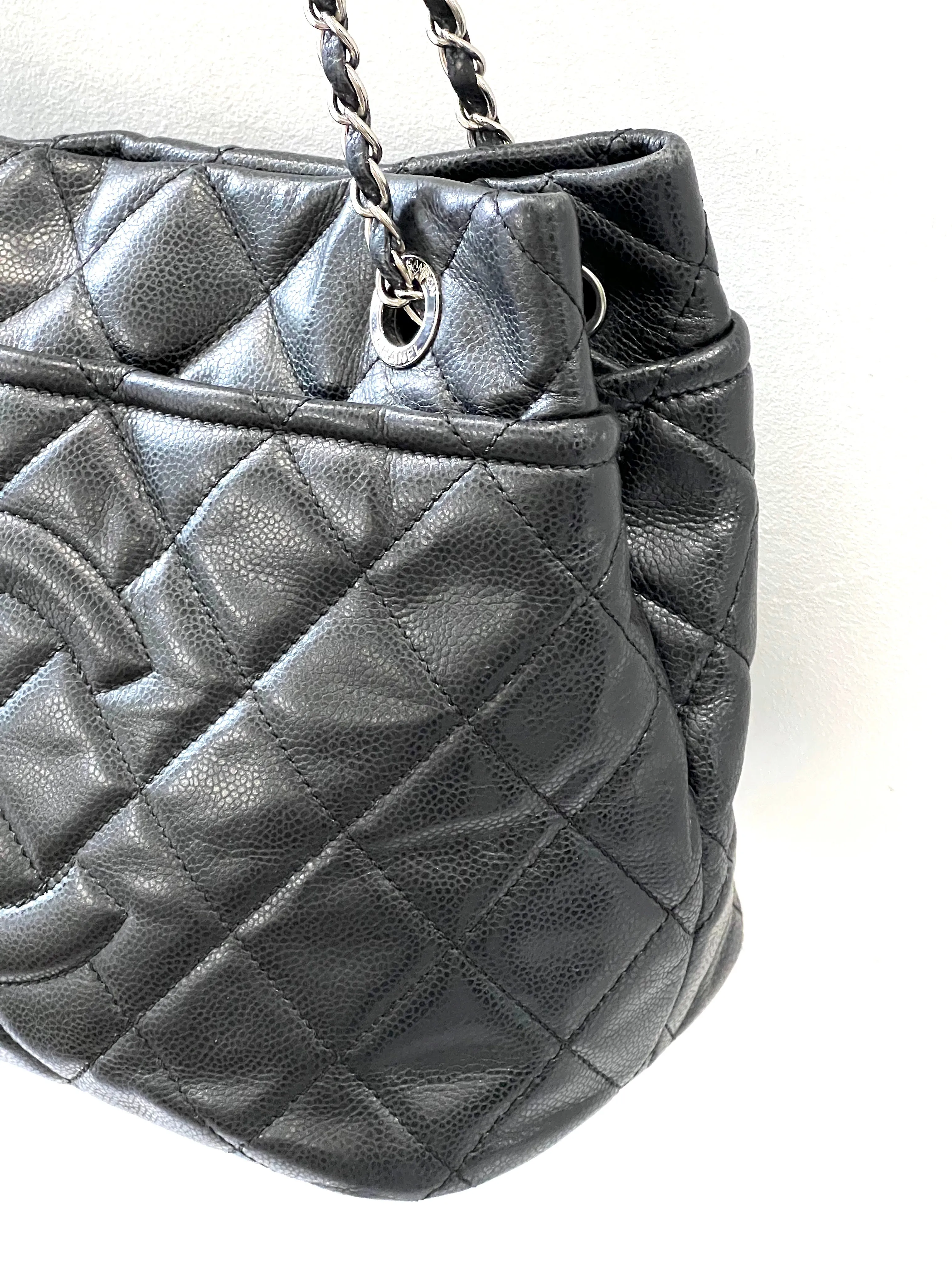 CHANEL CAVIAR QUILTED LEATHER TIMELESS CC SOFT SHOPPER TOTE BAG