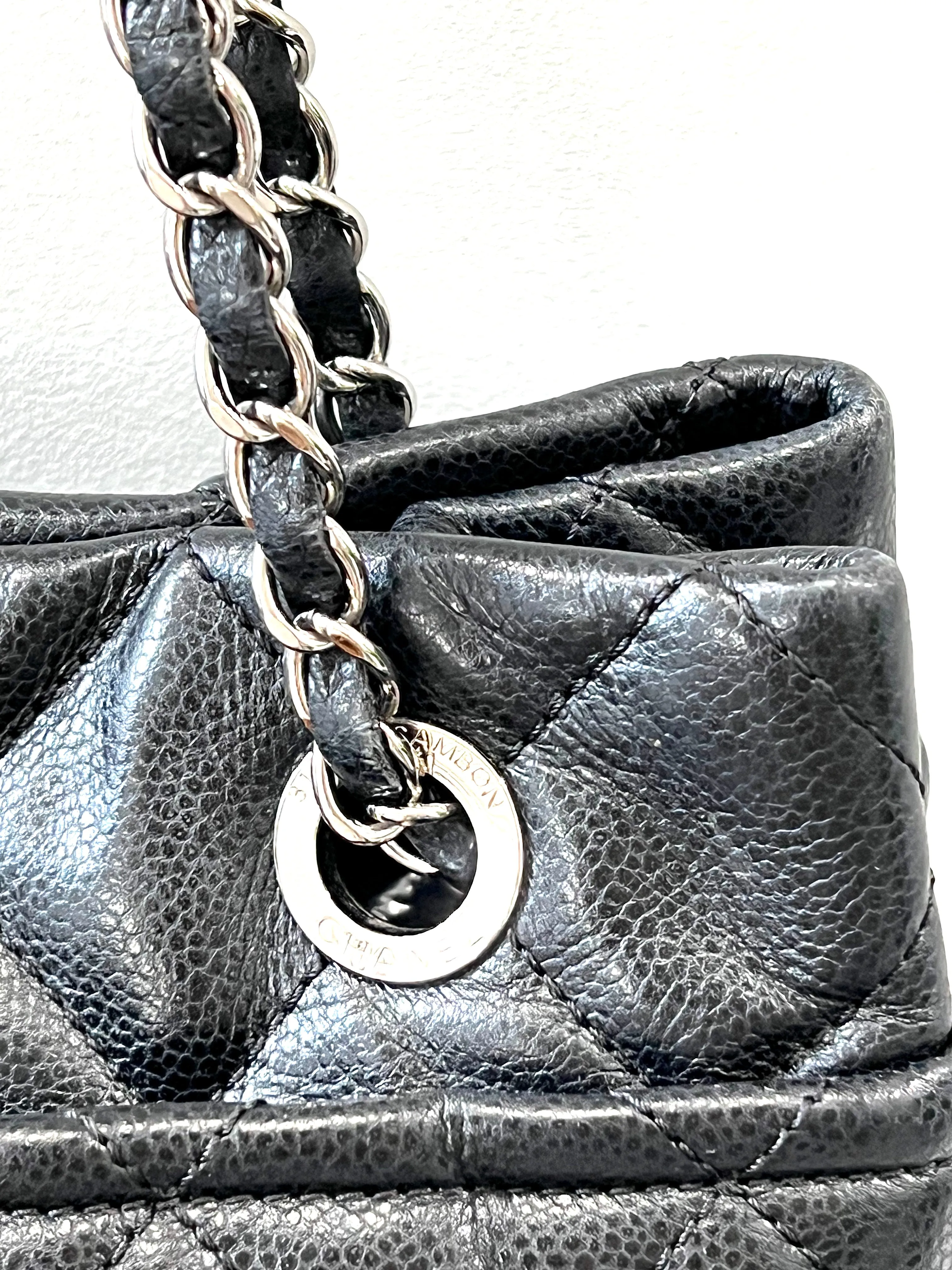 CHANEL CAVIAR QUILTED LEATHER TIMELESS CC SOFT SHOPPER TOTE BAG