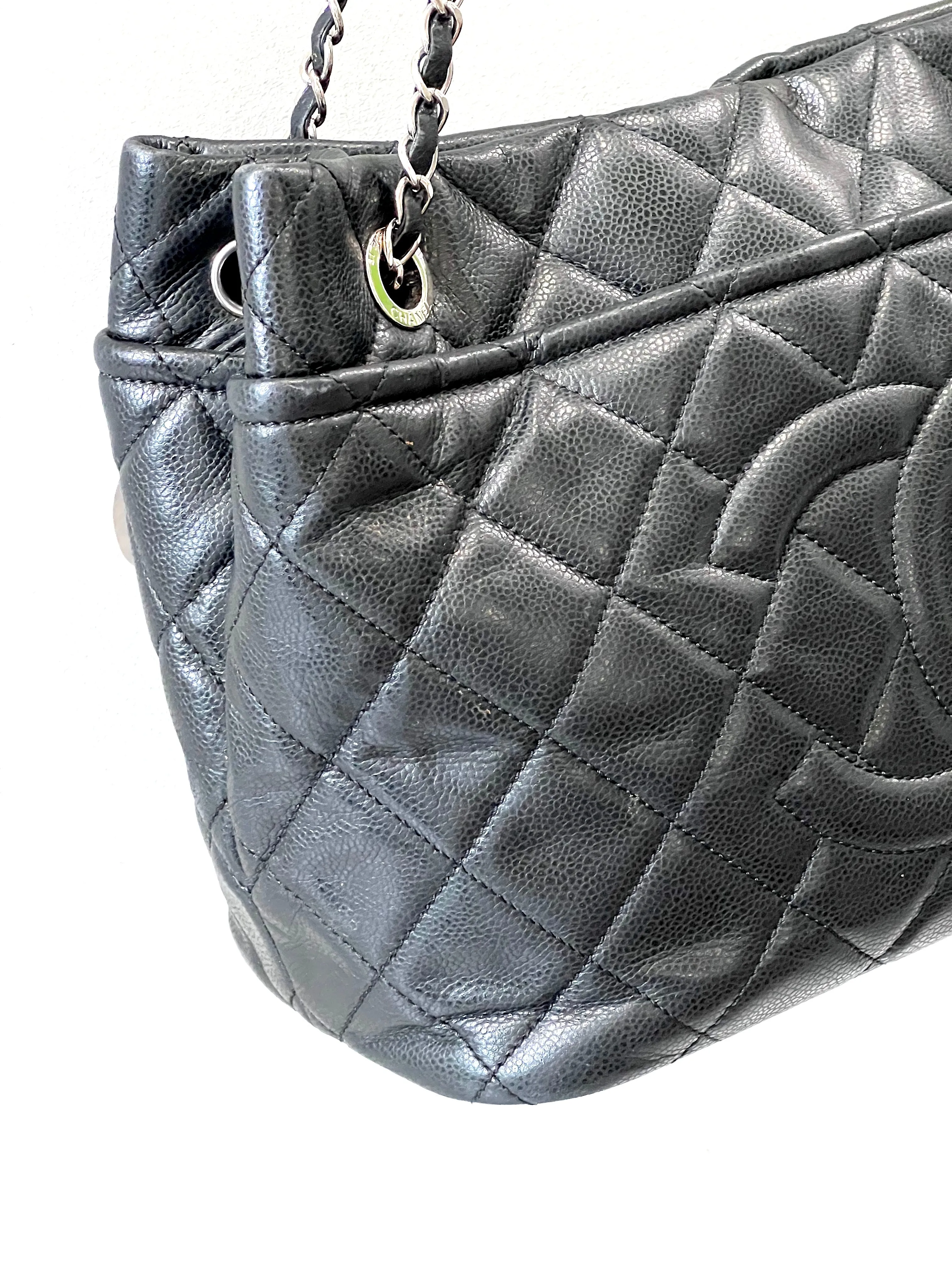 CHANEL CAVIAR QUILTED LEATHER TIMELESS CC SOFT SHOPPER TOTE BAG