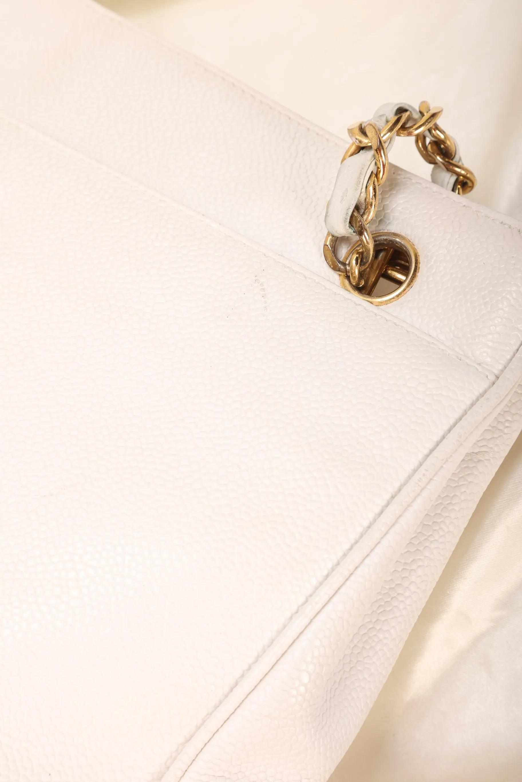 Chanel Caviar White Timeless Tote