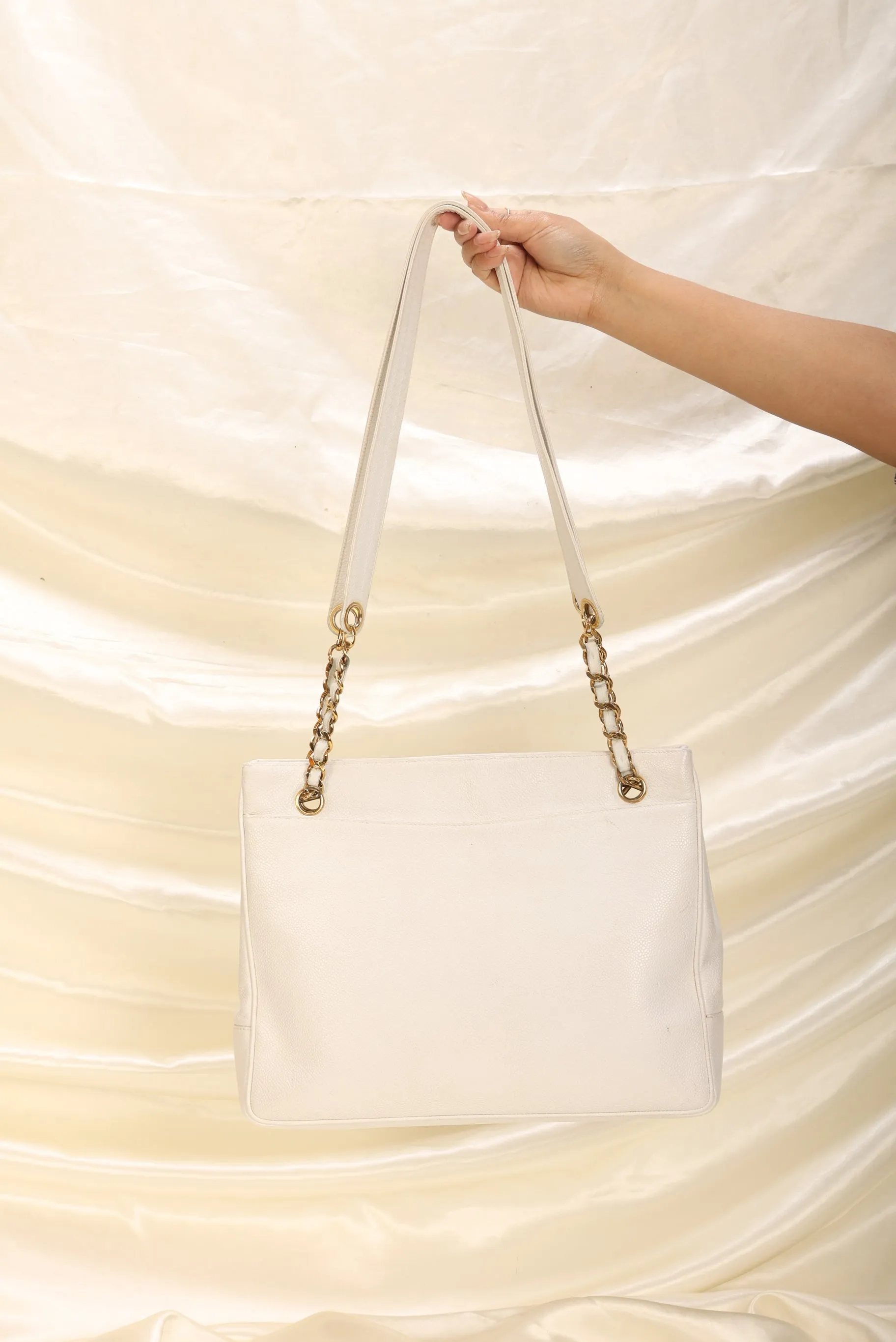 Chanel Caviar White Timeless Tote