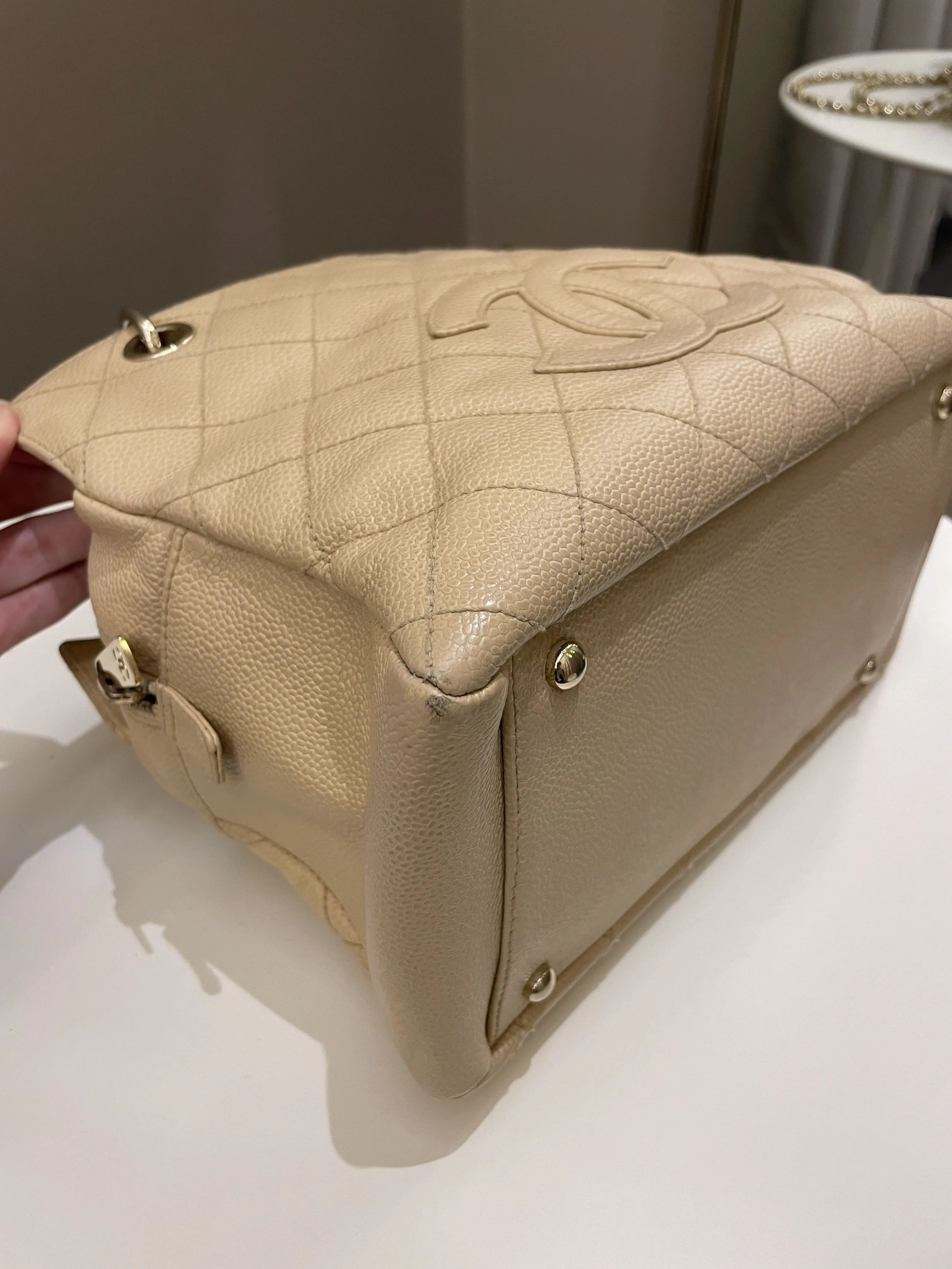 Chanel Petite Timeless Tote PTT Beige Caviar