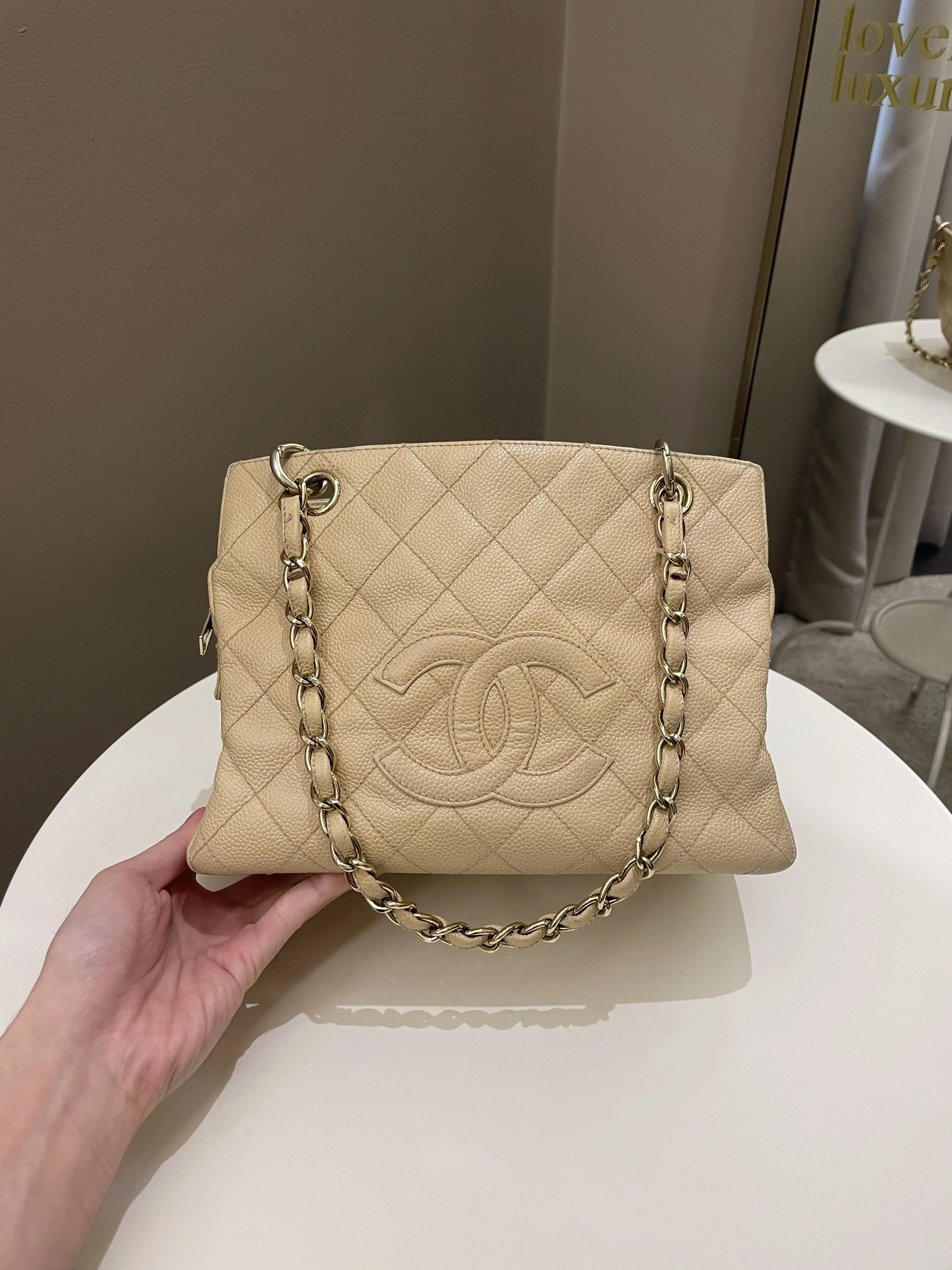 Chanel Petite Timeless Tote PTT Beige Caviar