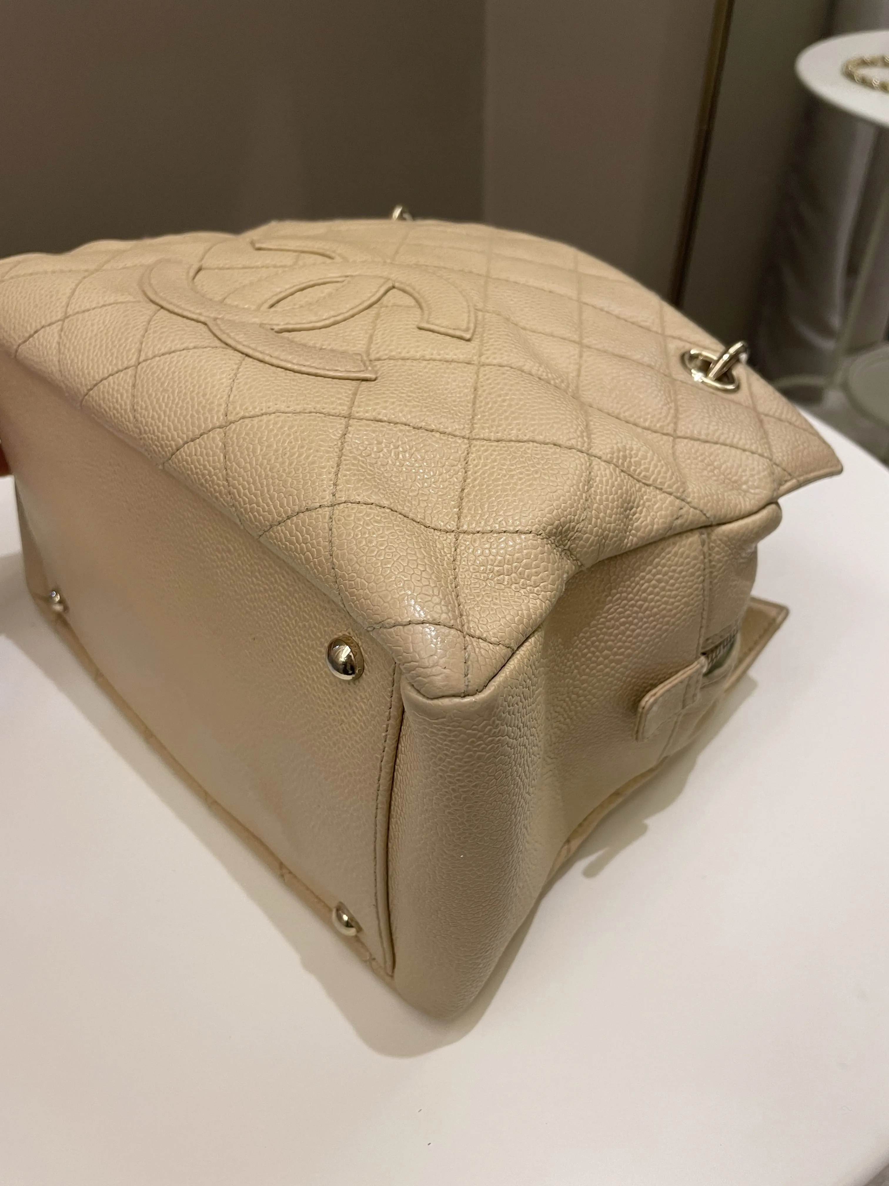 Chanel Petite Timeless Tote PTT Beige Caviar