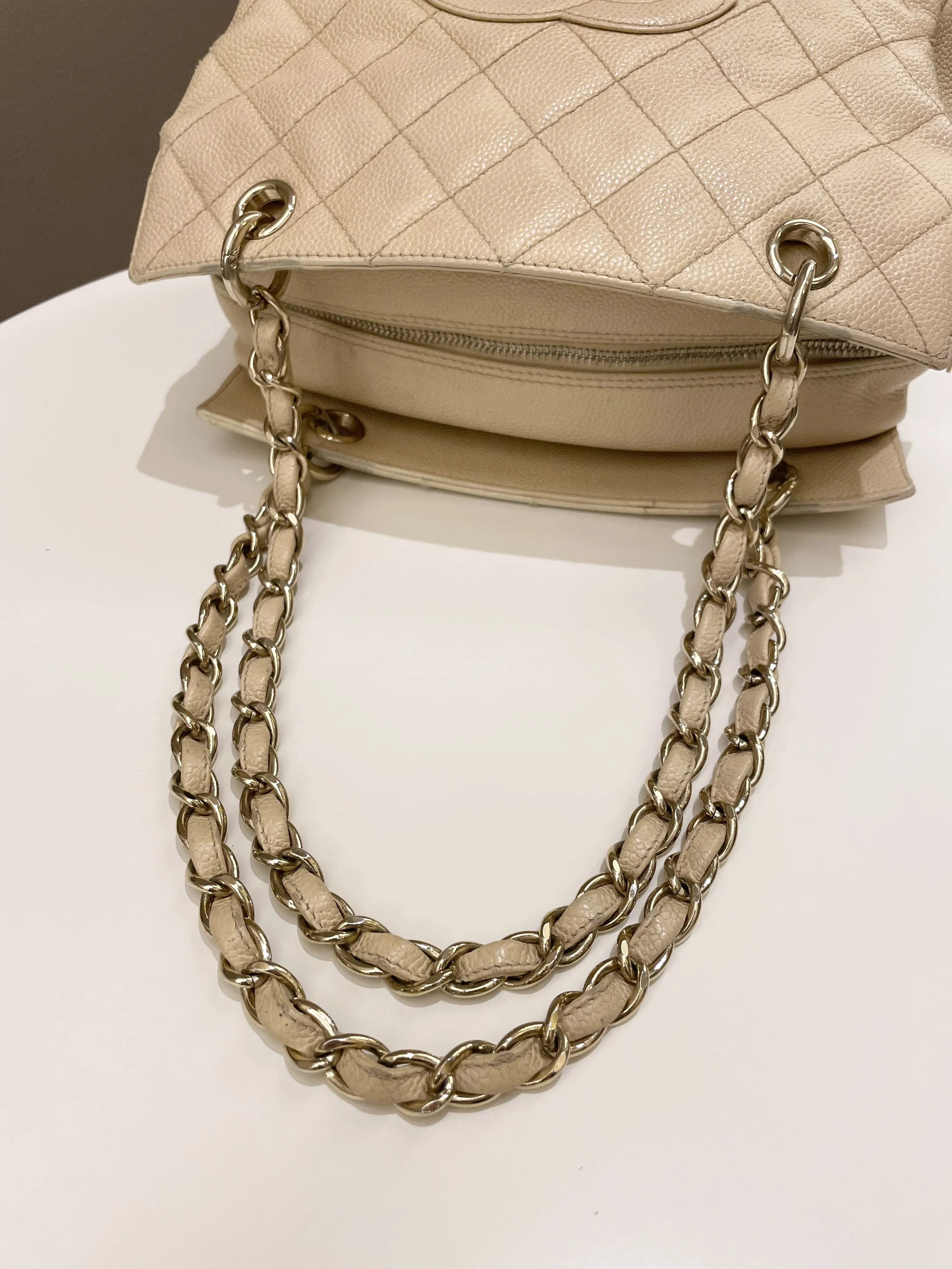 Chanel Petite Timeless Tote PTT Beige Caviar