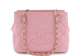 Chanel Pink Caviar Quilted Timeless Shopper Tote Bag