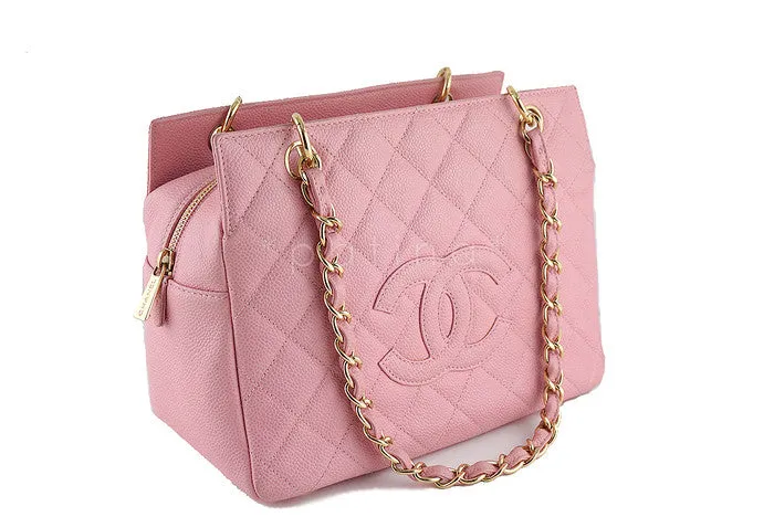 Chanel Pink Caviar Quilted Timeless Shopper Tote Bag