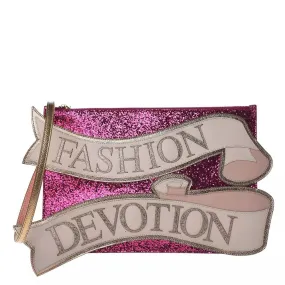 Dolce & Gabbana Glittering Fuchsia Leather Clutch