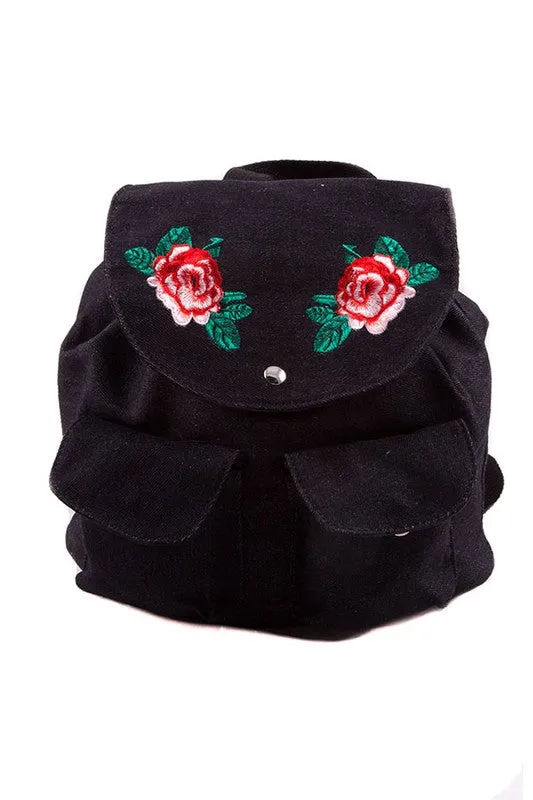 Floral Embroidery Backpack