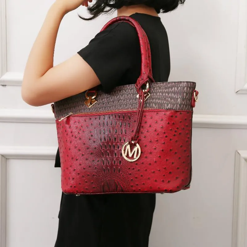 Grace Signature and Croc Embossed Tote