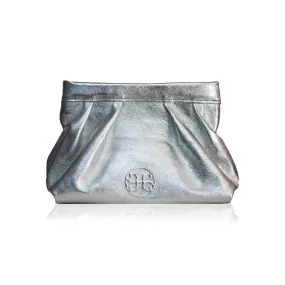 Kiss Leather  Pouch - Silver Metallic