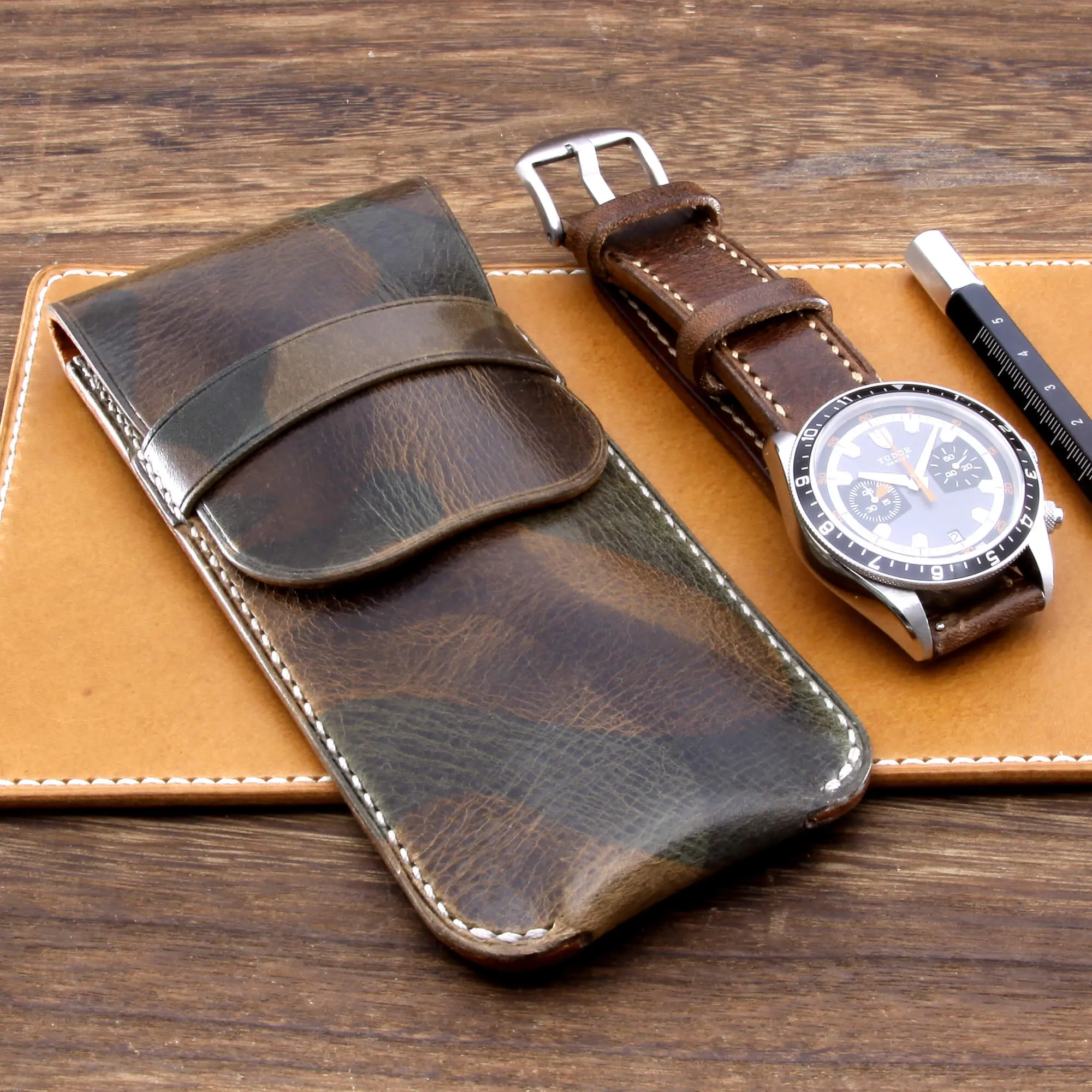 Leather Watch Pouch, Military 107