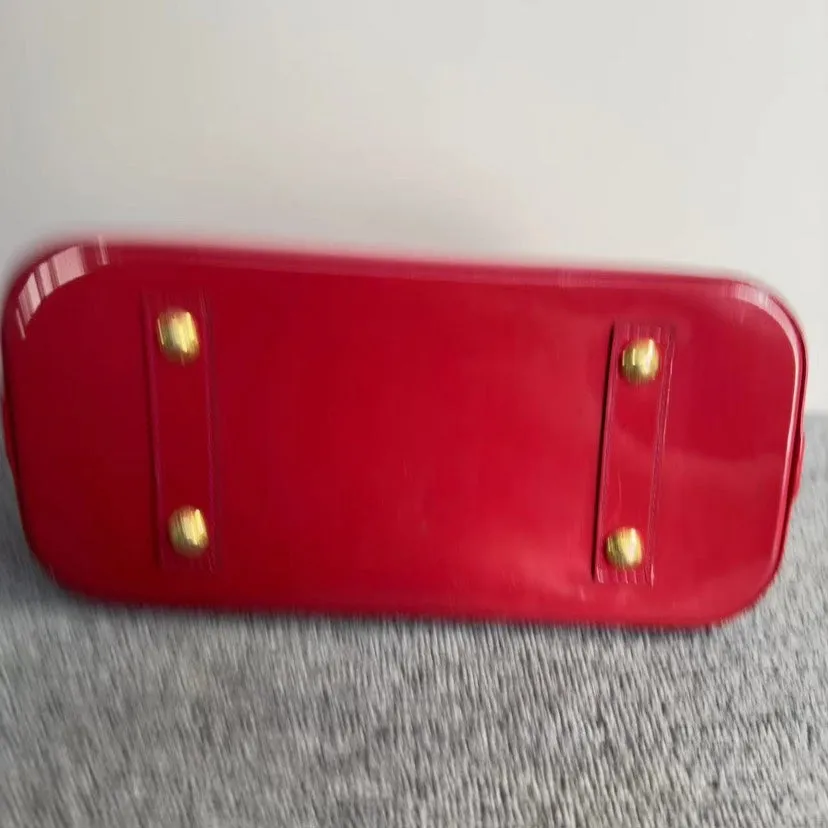 Louis Vuitton Alma Red Vernis Leather Handbag Medium