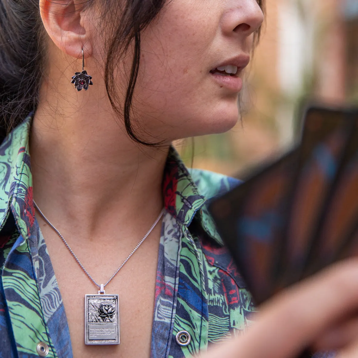 Magic: The Gathering X RockLove Black Lotus Crystal Earrings