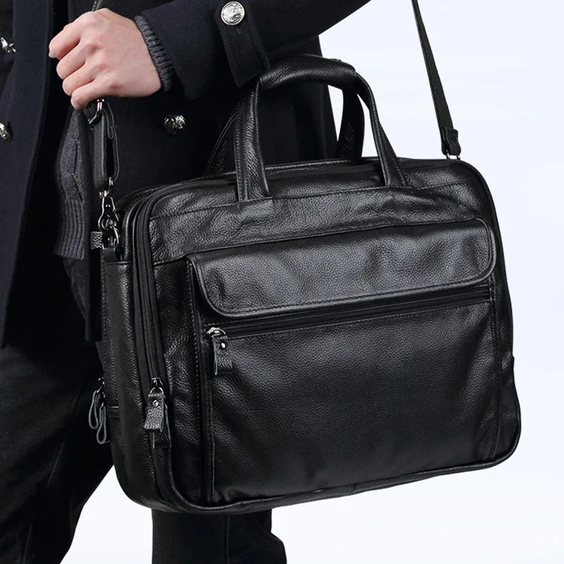 Men's Pebbled Leather Briefcase