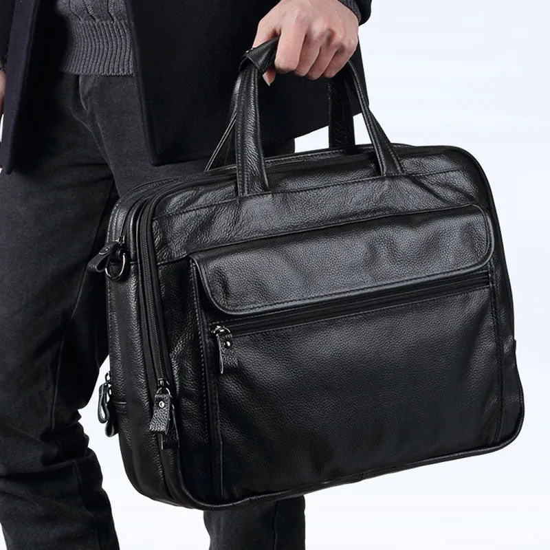 Men's Pebbled Leather Briefcase