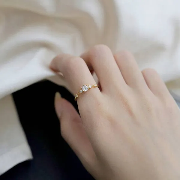 Minimalist Zircon Open Ring