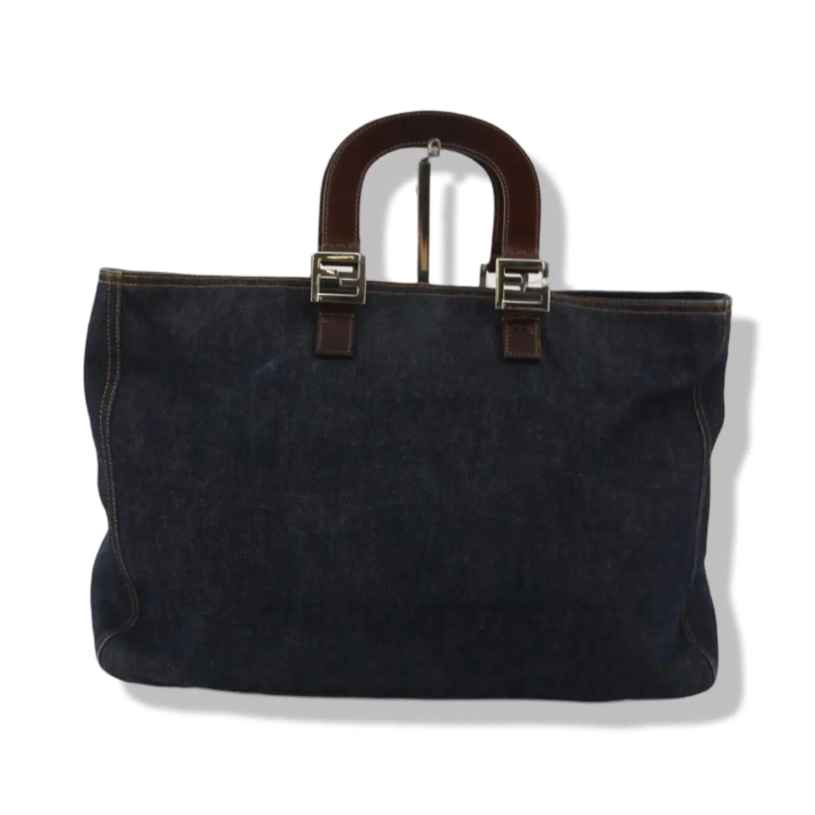 Pre-Owned Fendi Medium Denim Twins Tote - FEN1046