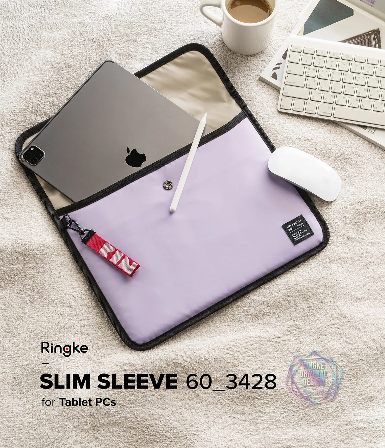 Ringke Pad Pouch Slim Sleeve for Tablet PCs and Other Accessories -Light Purple