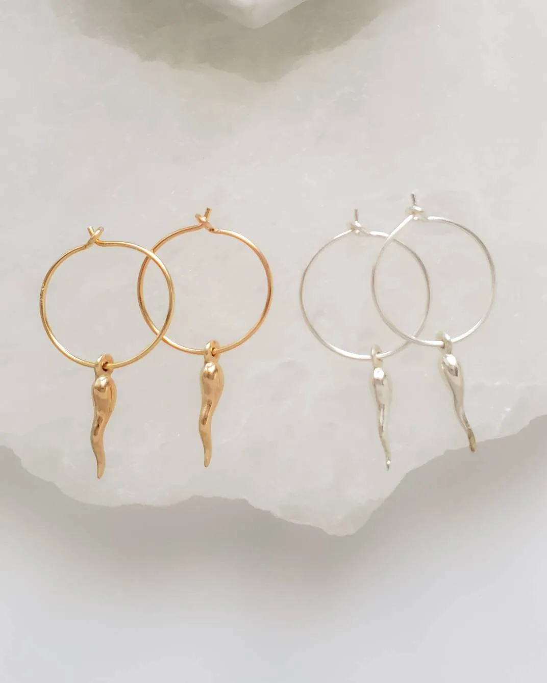 Tiny Italian Horn Hoops