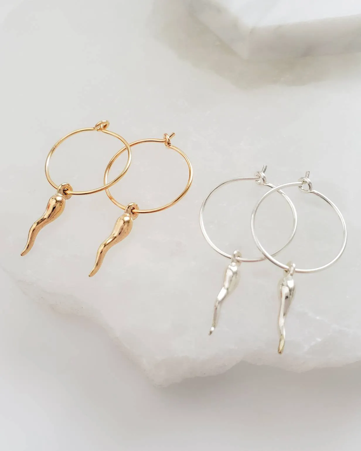 Tiny Italian Horn Hoops