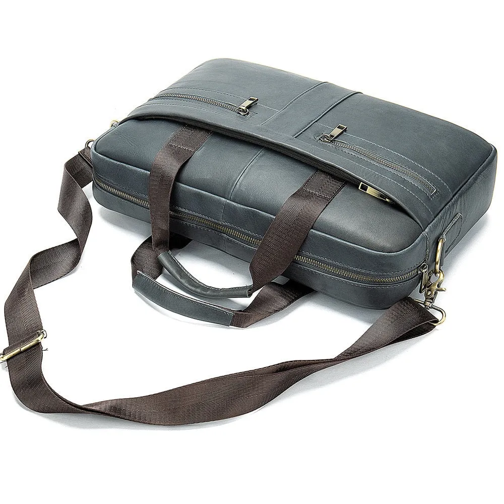 West Louis™ High Quality Luxury Business Leather Briefcase