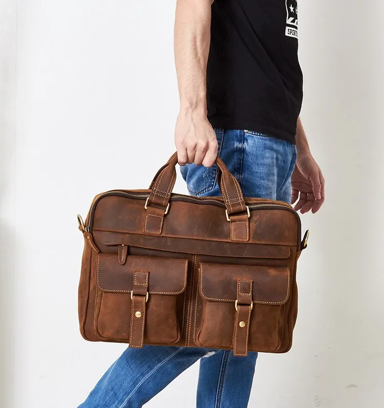 West Louis™ Vintage Style Leather Briefcases