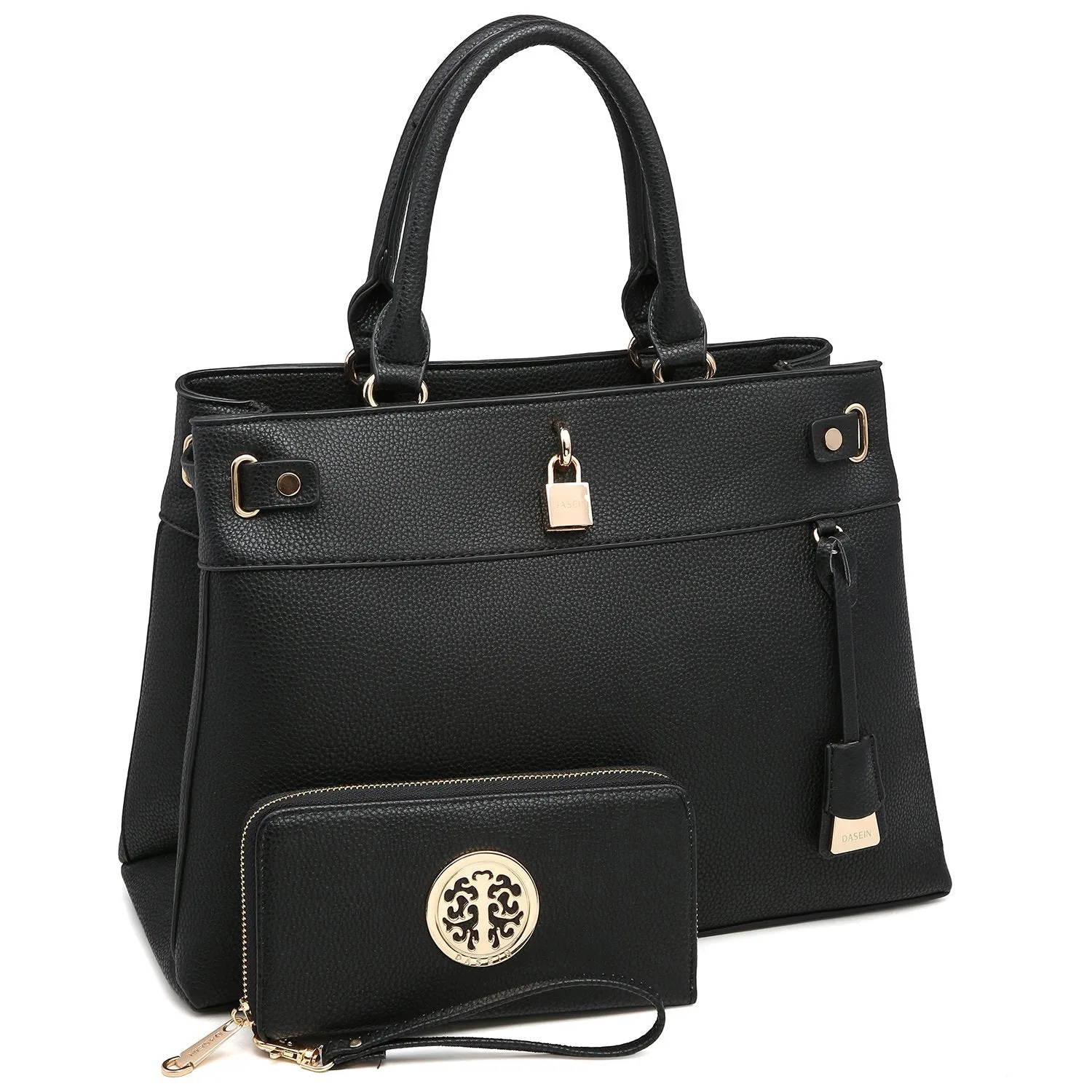 Zipper Top Satchel with Matching Wallet