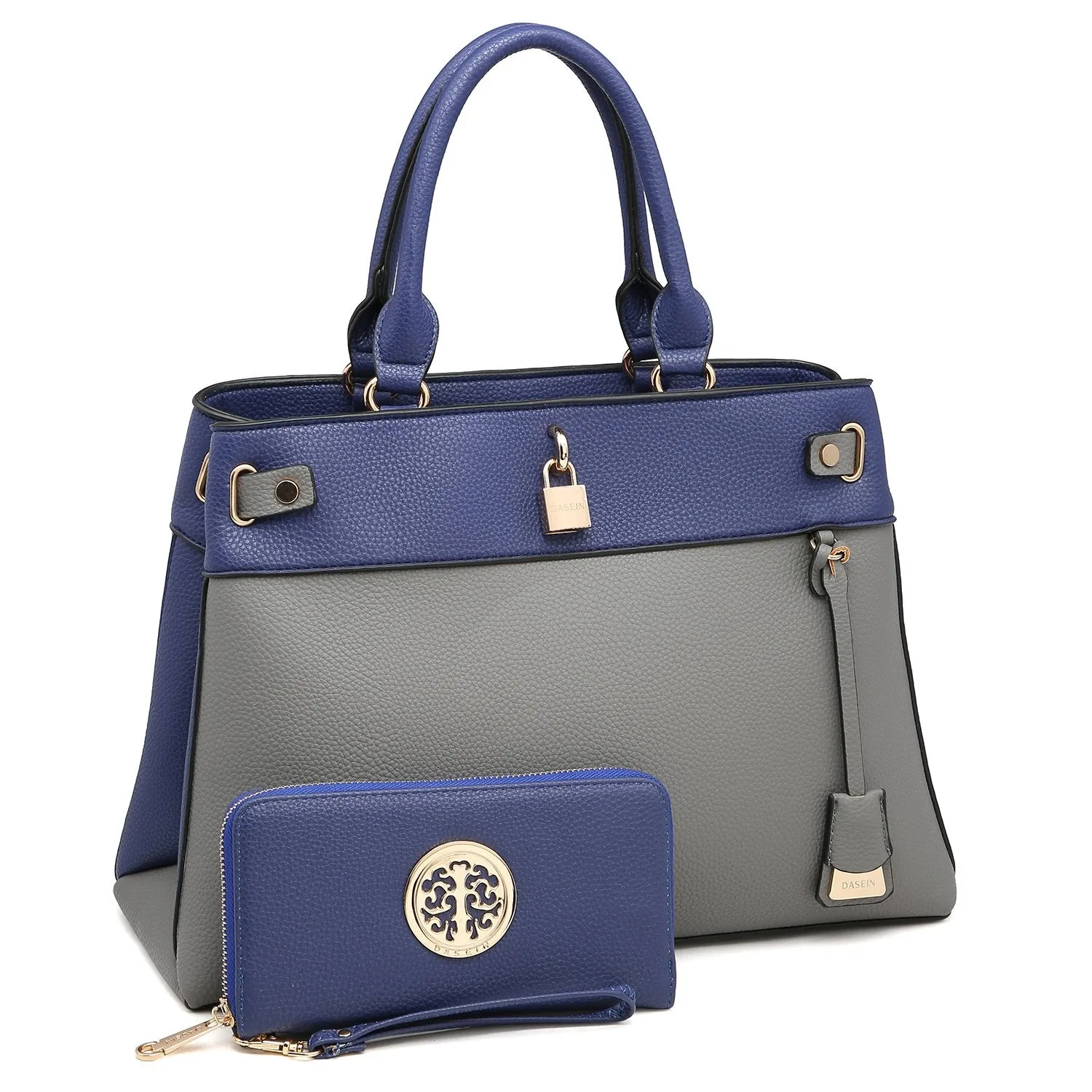 Zipper Top Satchel with Matching Wallet